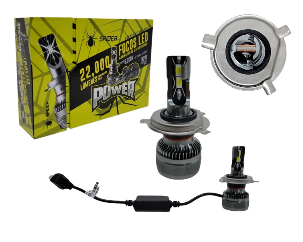 Focos Leds H4 22,000 Lumenes Serie Power Spider