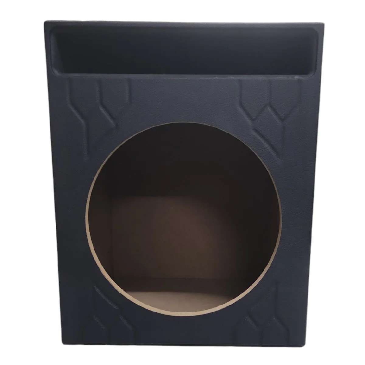 CJN Cajón porteado para 1 woofer 12 de .65 pies cúbicos alfombrado con frente vinil MDF 15mm negro - Image 3